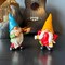 Garden Gnome Duo Decorative Figurines 5.5“ Ornament for Indoor Outdoor Home Garden Decor,Musical Violin Player and Dancing, Colorful Outdoor Statues